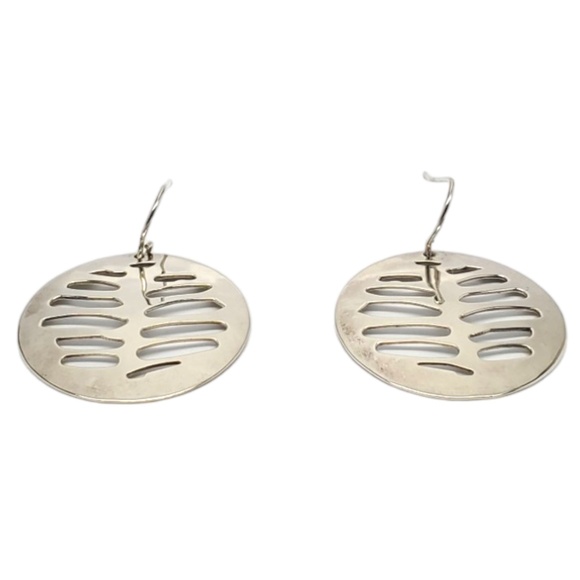 Robert Lee Morris Sterling Silver Modern Round Disc Earrings #17546 - Picture 2 of 9